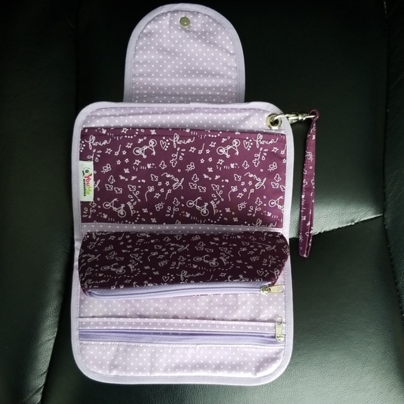 Wristlet Multipurpose Makeup Bag Handmade Purple - Picture 3 of 6